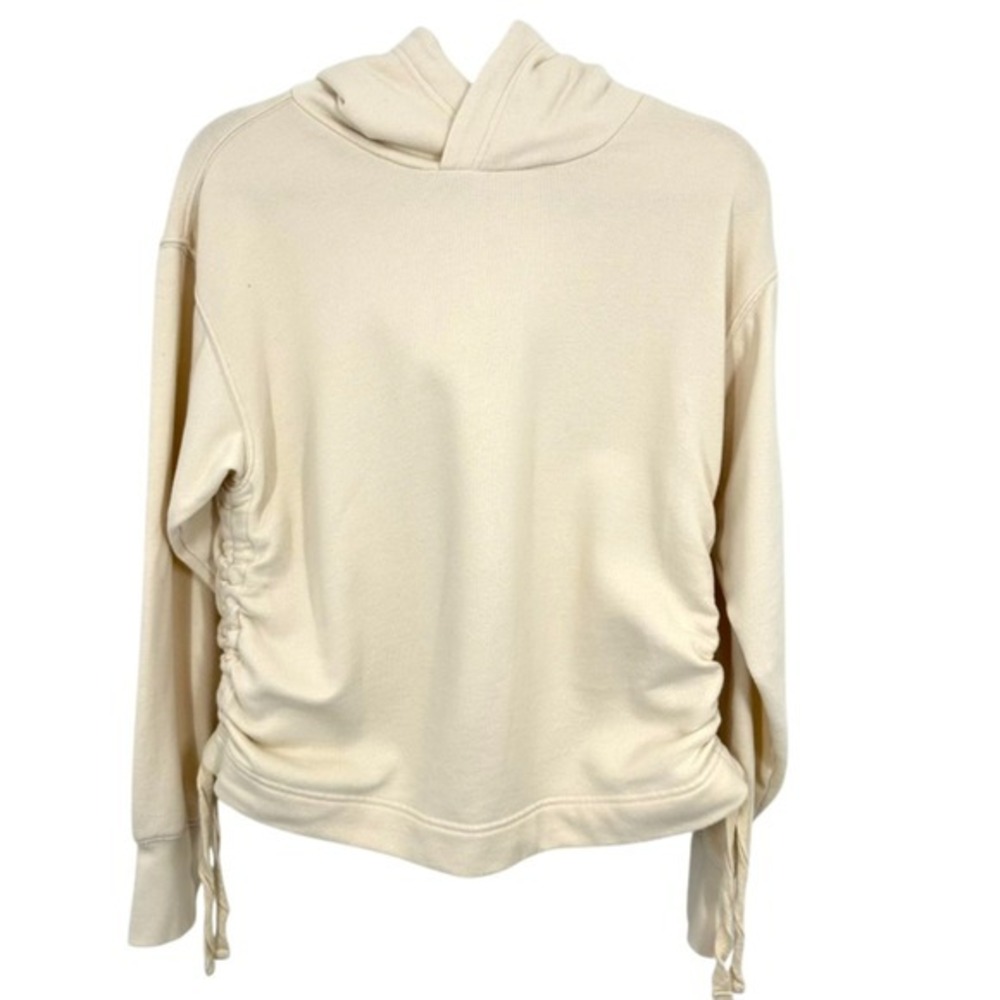 Aerie Women's‎ Size Small Cream Ruched Side Hoodie Sweatshirt Casual Loungewear